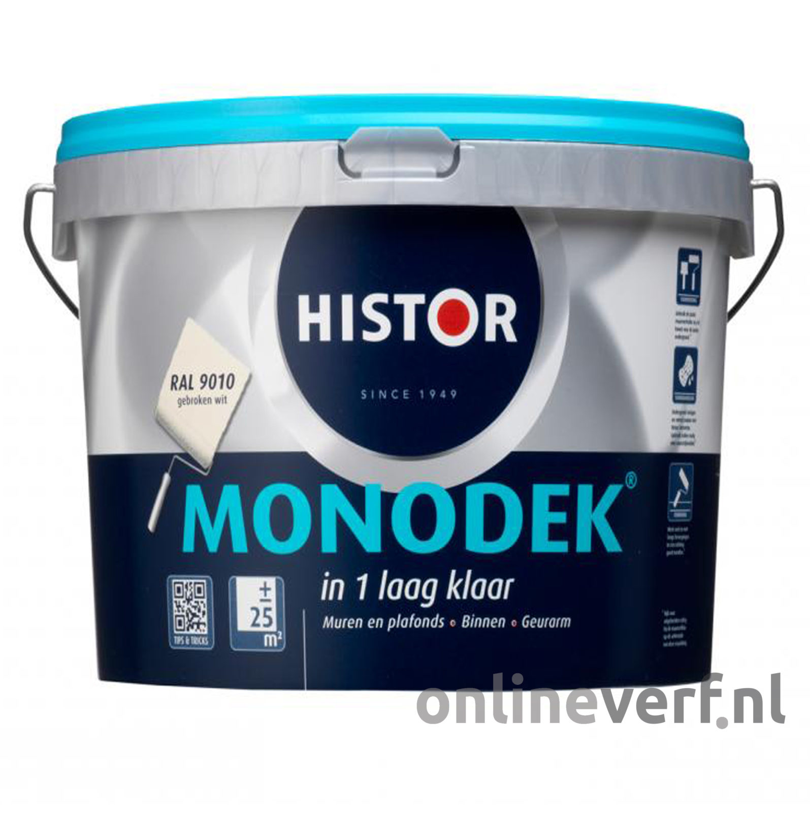 eeuwig beu Uitdaging Histor Monodek – 2,5 liter – RAL9010 – Paintia.nl