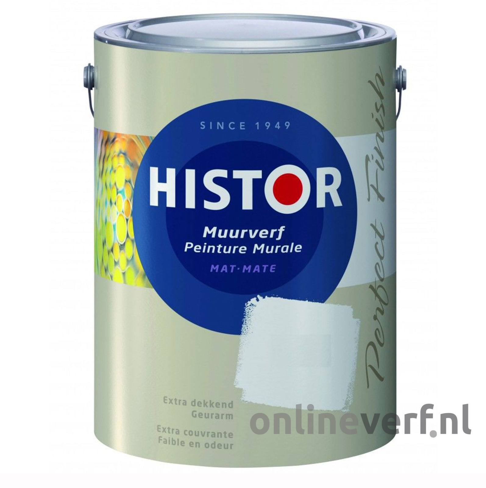 maximaliseren Ingang inval Histor Muurverf mat – 5 liter – 100%Wit – Paintia.nl